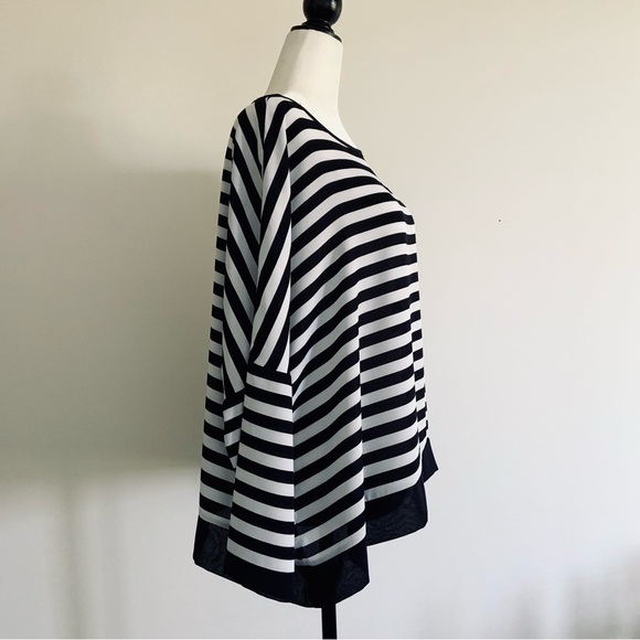 Joseph Ribkoff semi sheer striped top - Picture 5 of 9